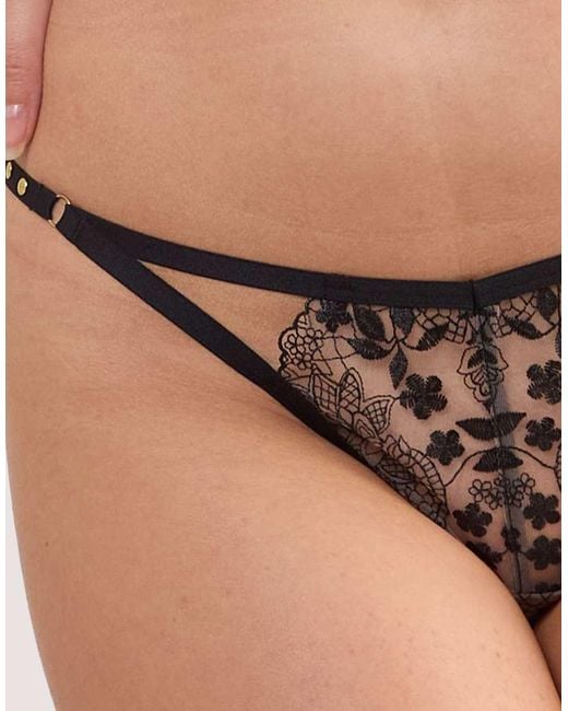 Playful Promises Natural Cindy Floral Embroidery Thong