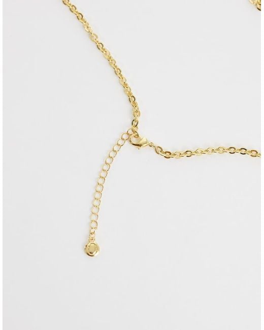 Orelia Metallic Statement Faux Mother Of Pearl Long Necklace