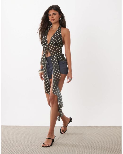 ASOS Natural Asymetric Split From Halter