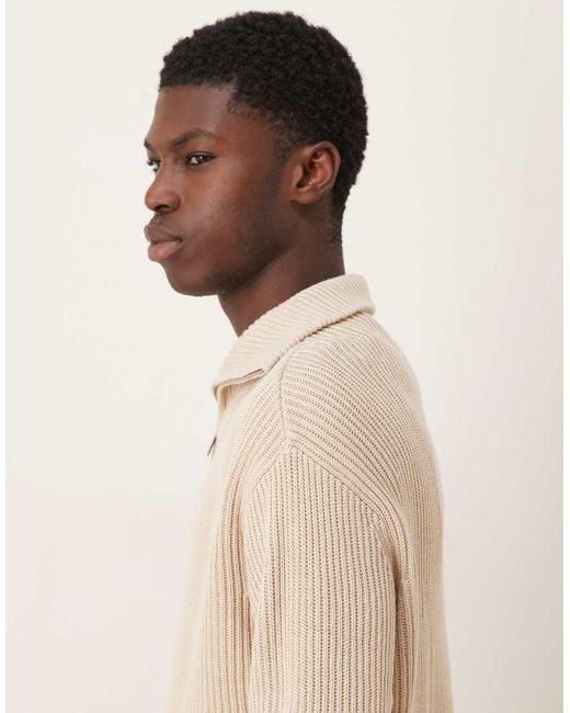 SELECTED Natural Half Zip Jumper for men
