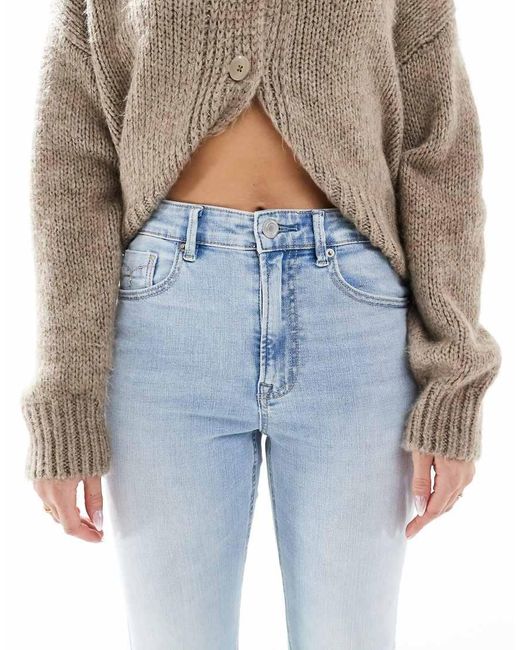 Stradivarius Blue D74 Flare Slit Jeans