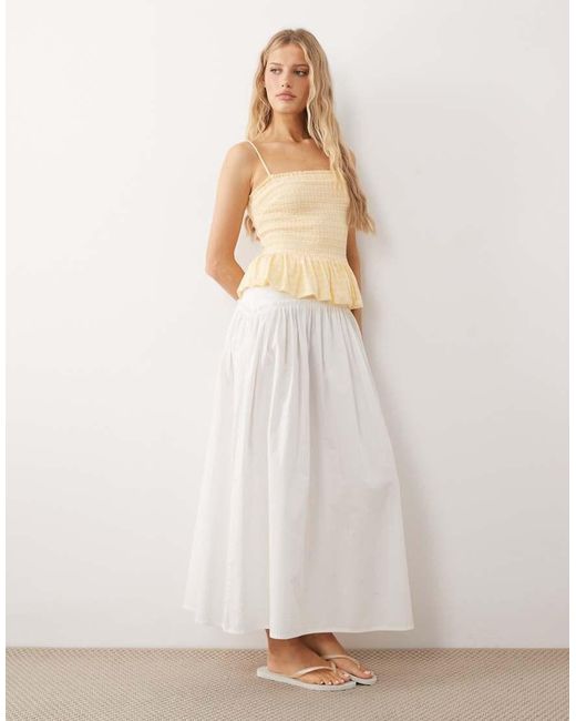 Free People Natural Sundance Shirred Strappy Top