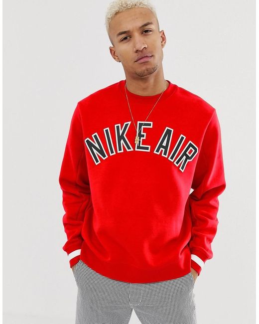 Nike Air Crewneck Fleece in Red for Men | Lyst Canada