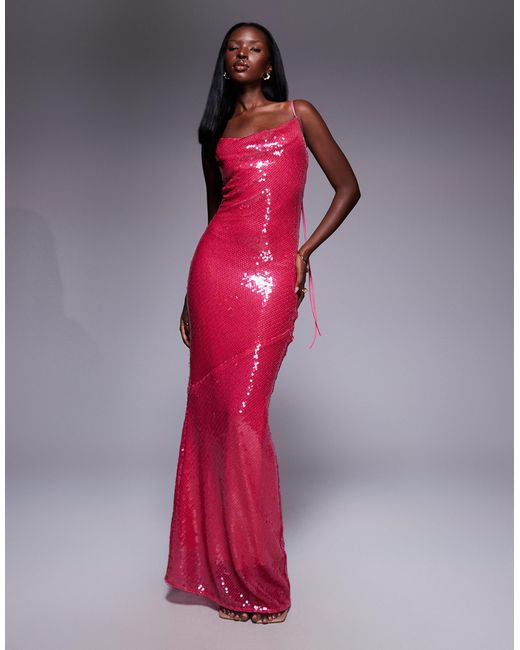 asos red satin dress ASOS DESIGN satin pleat detail maxi dress in red