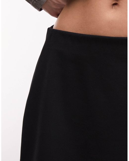 Monki Blue Jersey Mini Skirt With Front Split