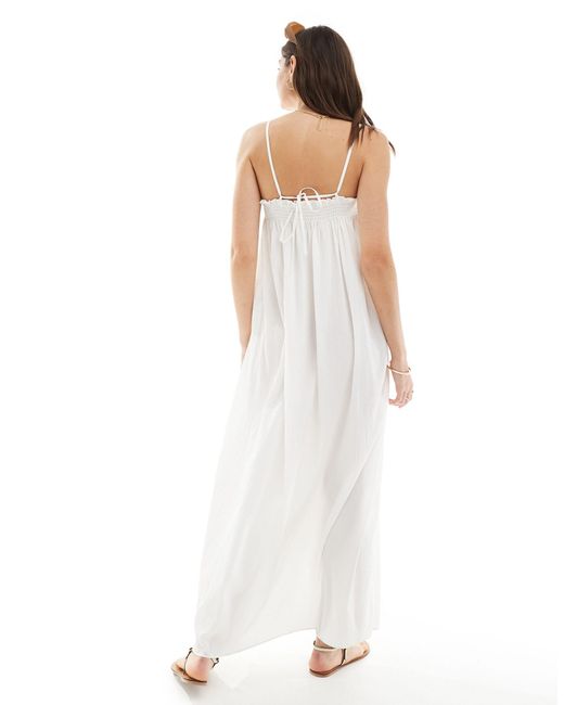Pretty Lavish White Strappy Oversized Midaxi Dress