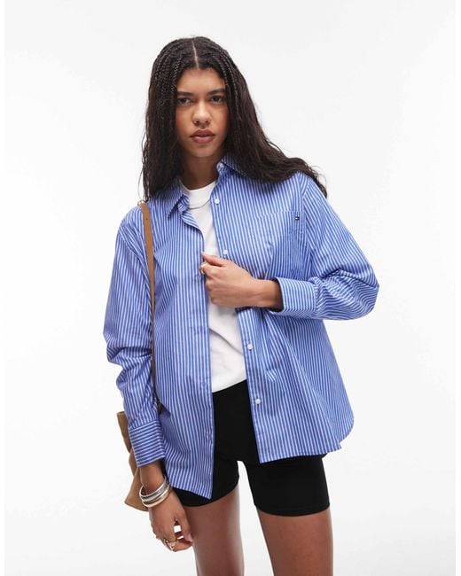 Tommy Hilfiger Blue – oversize-hemd aus popeline