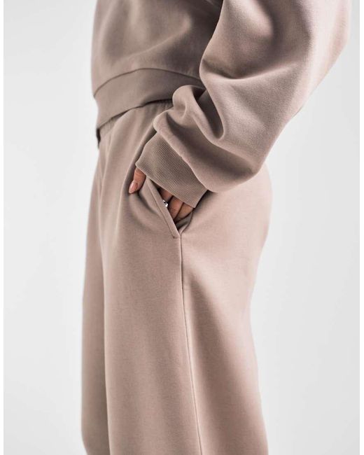 ASOS Pink Barrel Leg Brushback Sweatpants