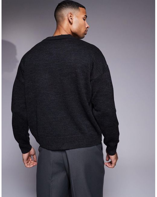 ASOS – oversize-strickpullover in Gray für Herren