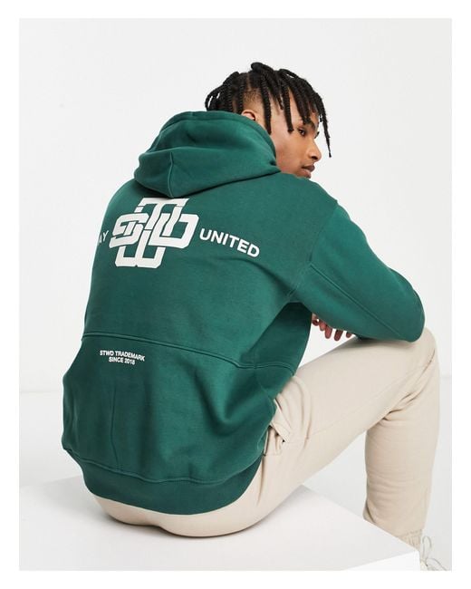 Pull&Bear Stwd Print Hoodie in Green for Men | Lyst