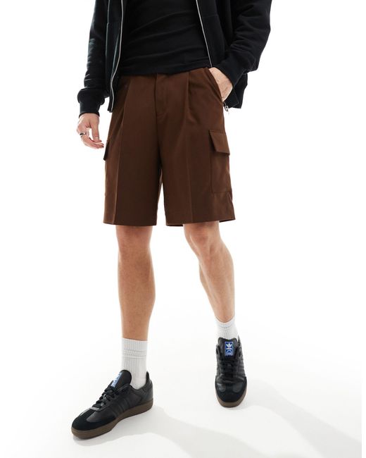 ASOS Black Smart Cargo Shorts for men