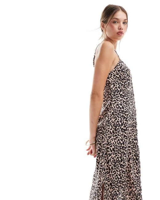 Superdry Natural Printed Button-Up Cami Midi Dress