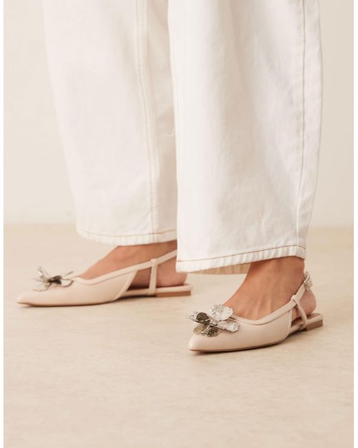 ASOS Natural Lore Flower Slingback Ballet