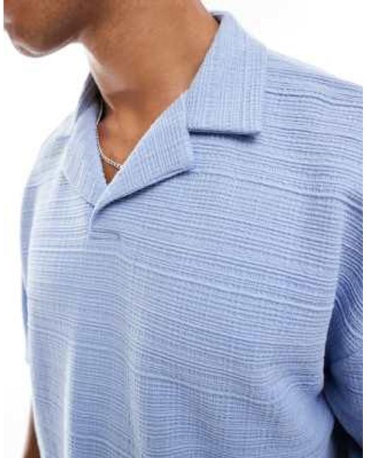 ASOS Blue Oversized Boxy Polo for men