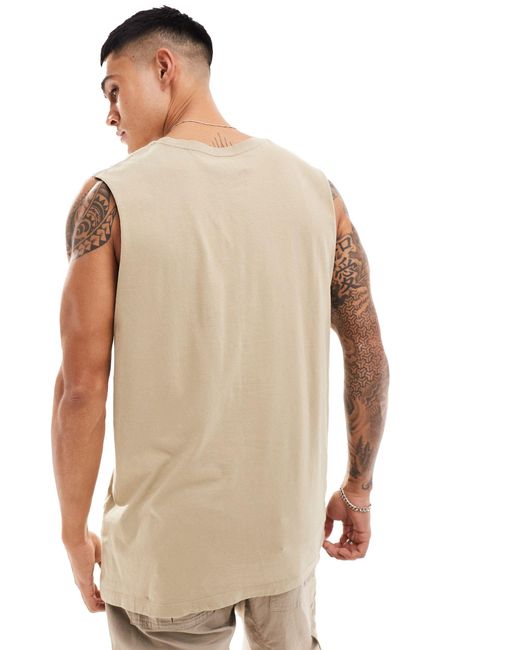 Camiseta holgada sin mangas Cotton On de hombre de color Natural
