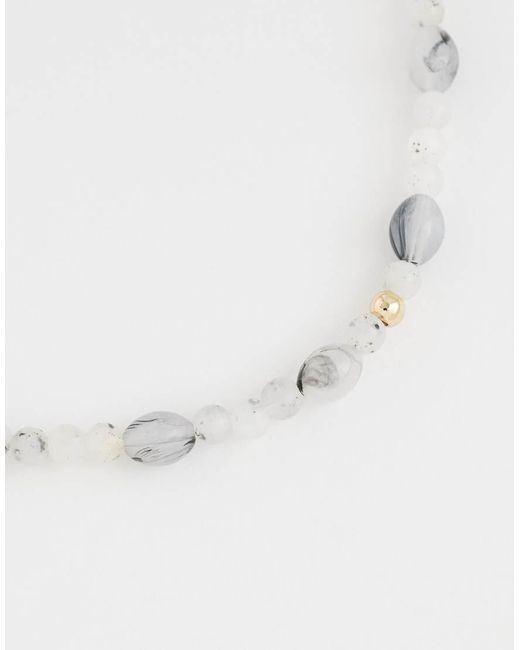 ASOS White Beaded Necklace for men