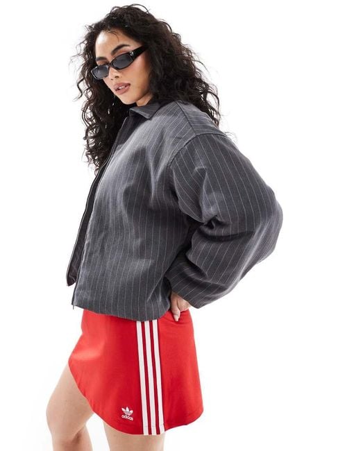 Monki Gray Lightly Padded Bomber Jacket