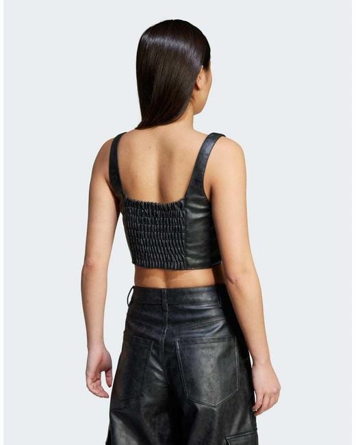 Adidas Originals Black Adilenium Season 3 Vintage Faux Leather Top