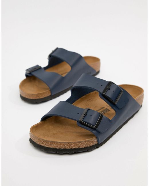 Birkenstock Leer Arizona - Birko-flor Sandalen in het Blauw voor heren -  Lyst