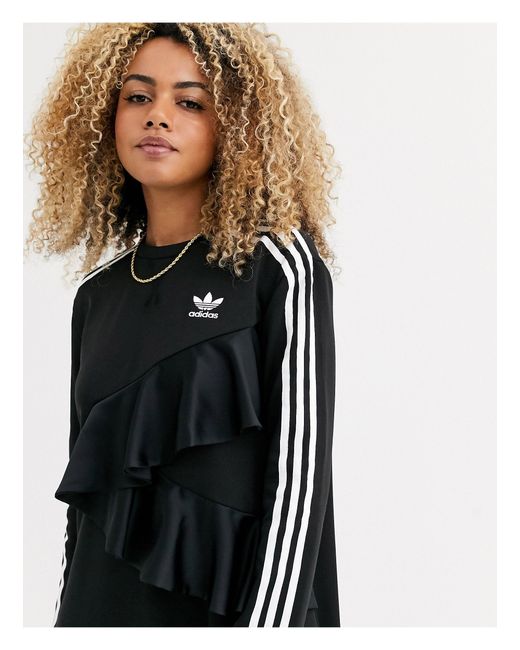 adidas Originals X J Koo Trefoil Ruffle Dress in Black | Lyst