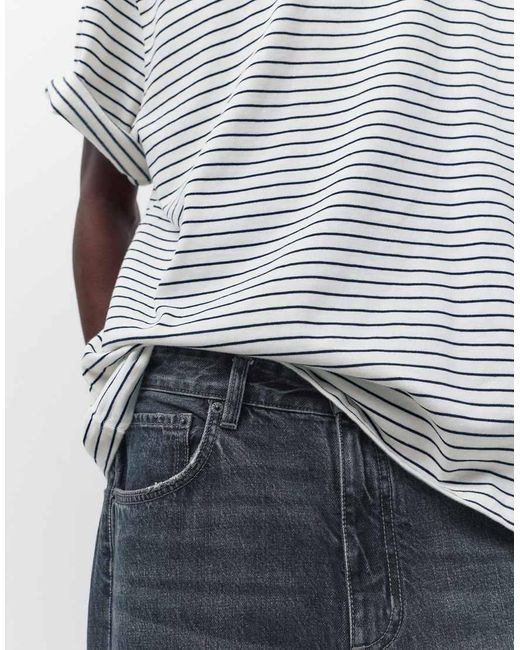 Pull&Bear Gray baggy Jeans for men