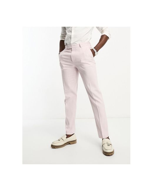 ASOS Oxford Slim Suit Pants in White for Men | Lyst Canada