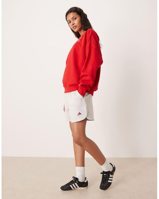 Adidas Originals Red Adidas Sportswear Three Stripes Studios Sweatshirt