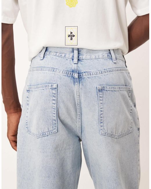 ASOS White Relaxed Tapered Pleated Jeans for men