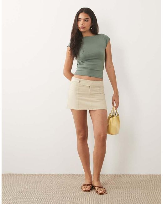 Abercrombie & Fitch Natural Reversible Scoop Neck Top With Removable Bra