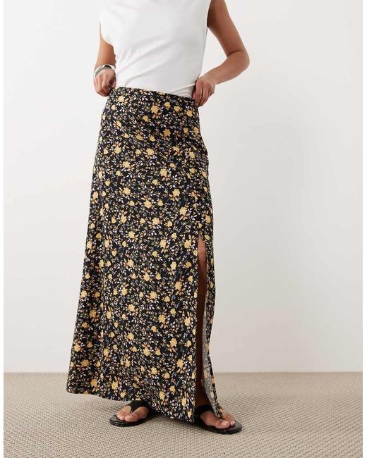 Miss Selfridge White Spun Bias Maxi Skirt