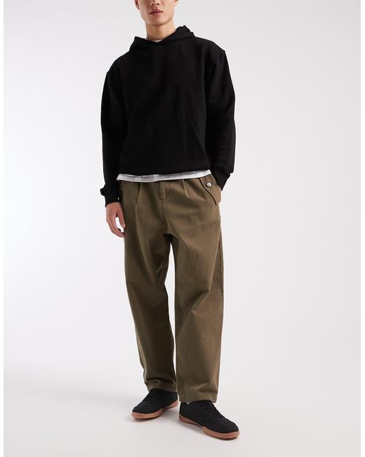 ASOS Black Relaxed Tapered Trousers for men