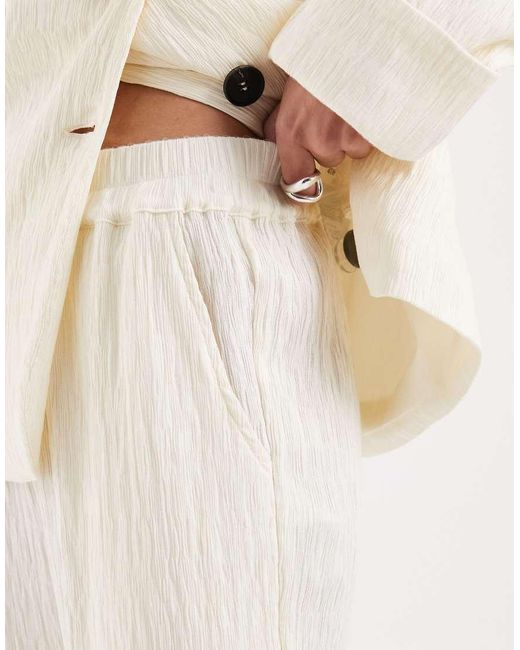 4th & Reckless Natural Textured Tailored Wide Leg Pants