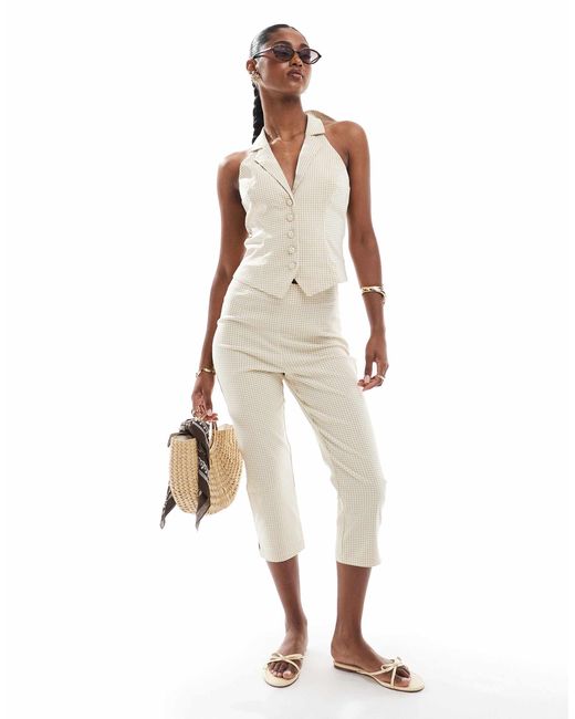 Corsaire d'ensemble habillé à carreaux Miss Selfridge en coloris Natural