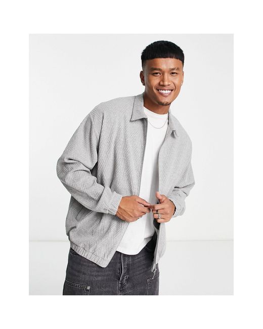 ASOS Oversized Harrington Jacket in White for Men Lyst