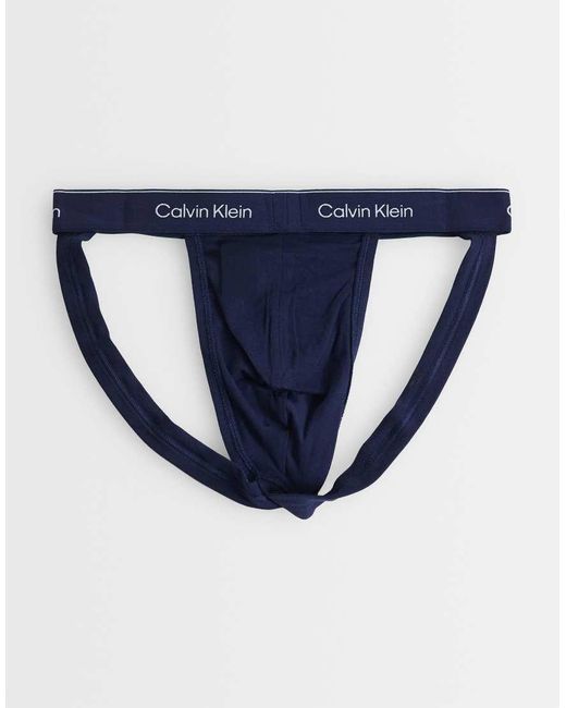 Calvin Klein Blue Icon Cotton Stretch 3 Pack Jockstraps for men