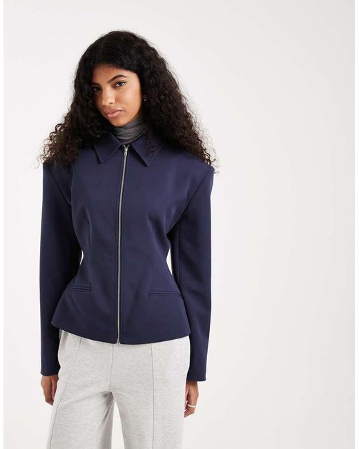 ASOS Blue Zip Up Cinch Jacket