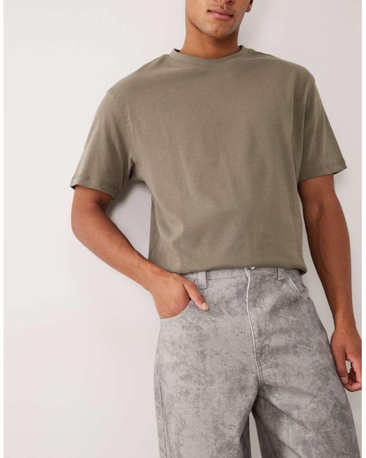 ASOS Natural Loose Straight Trouser for men