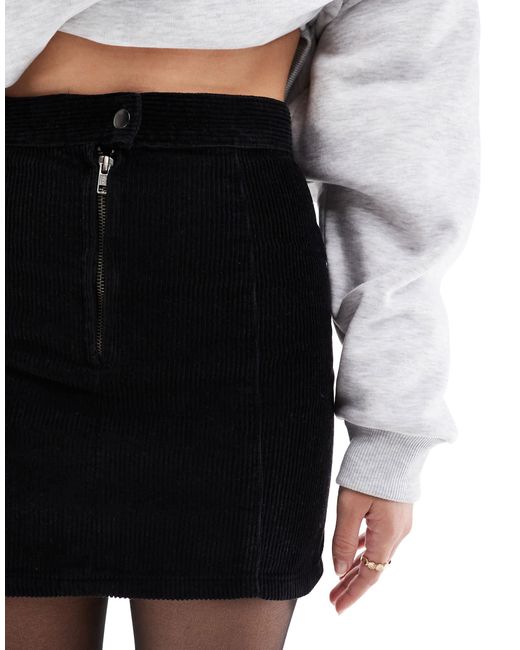Don't Think Twice Black Dtt Cord Mini Skirt