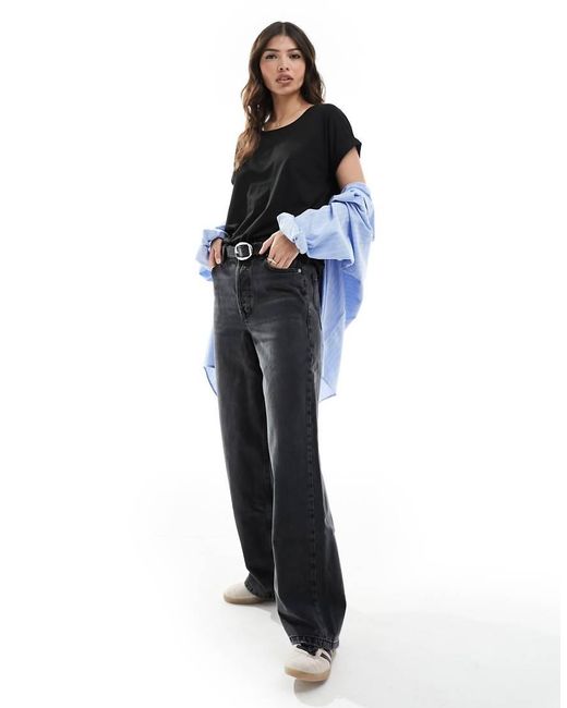 ONLY Blue Soft Round Neck T-shirt