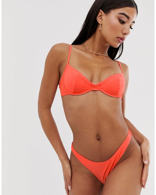 coral swimsuit top