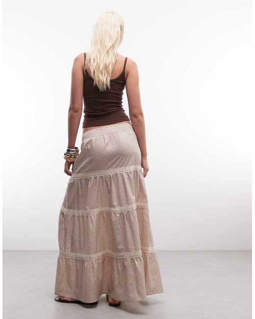 Daisy Street Multicolor Low Rise Tiered Maxi Skirt