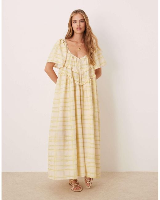 cornflower blue midi dress with sleeves Katie Midi Dress in Tulip Fields Cornflower Blue