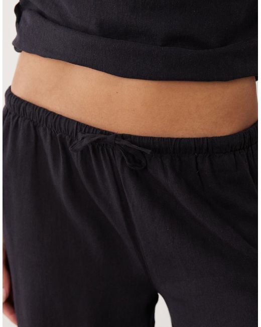 Tala White Resort Wide Leg Linen Pants