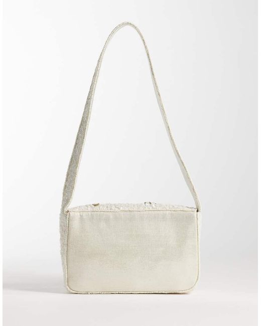 Accessorize White Embellished Shell Shoulder Bag