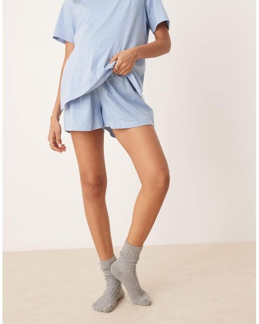 ASOS Blue Asos Design Maternity Mix & Match Boxer Pyjama Short