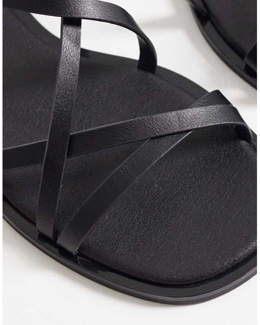 New Look Black Multistrap Flat Sandal