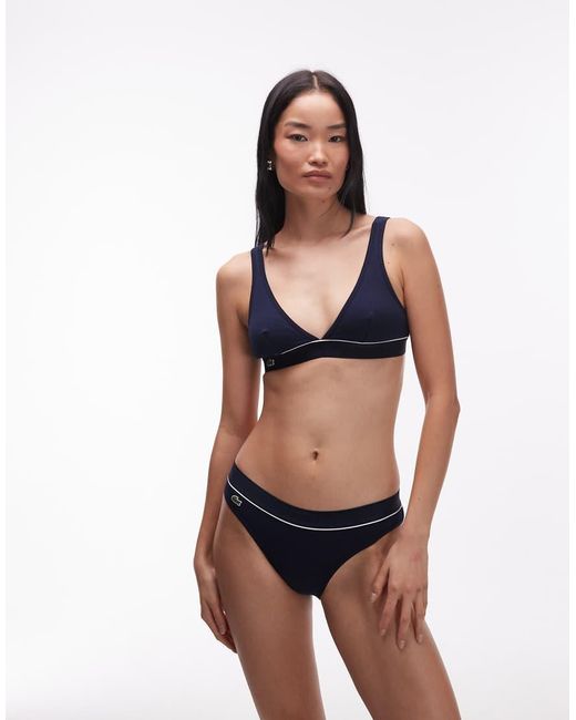Lacoste Blue Logo Contrast Triangle Bra