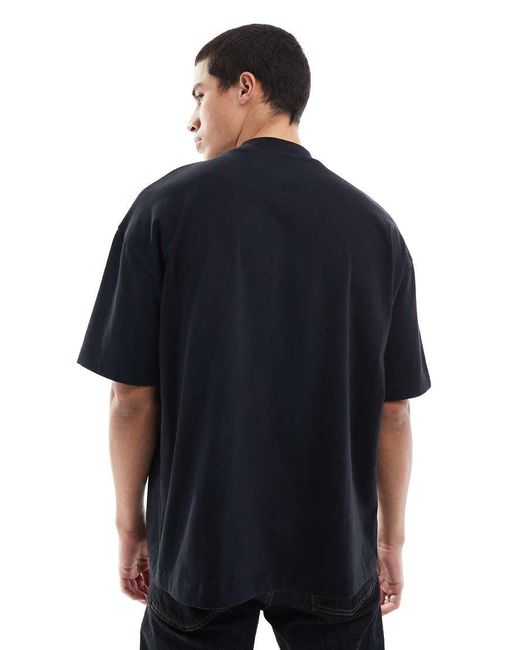 ASOS Oversized Hoogsluitend T-Shirt Van Zware Stof in het Blue voor heren