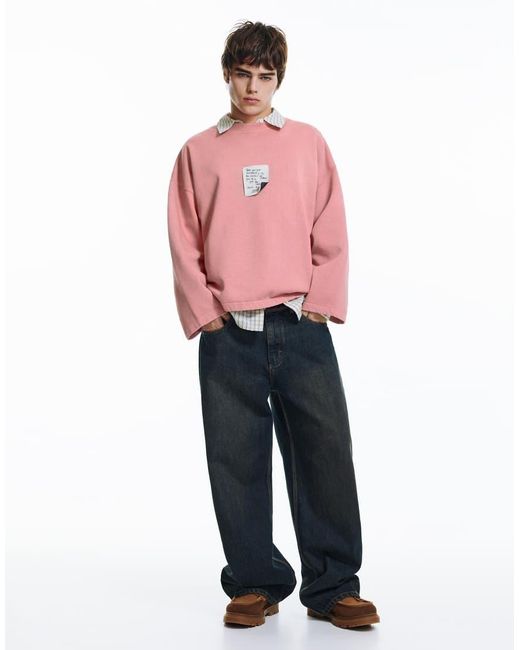 Pull&Bear Pink Label Sweatshirt for men