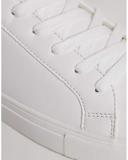 ASOS White Lace Up Sneakers With Gray Heel Notch Detailing for men